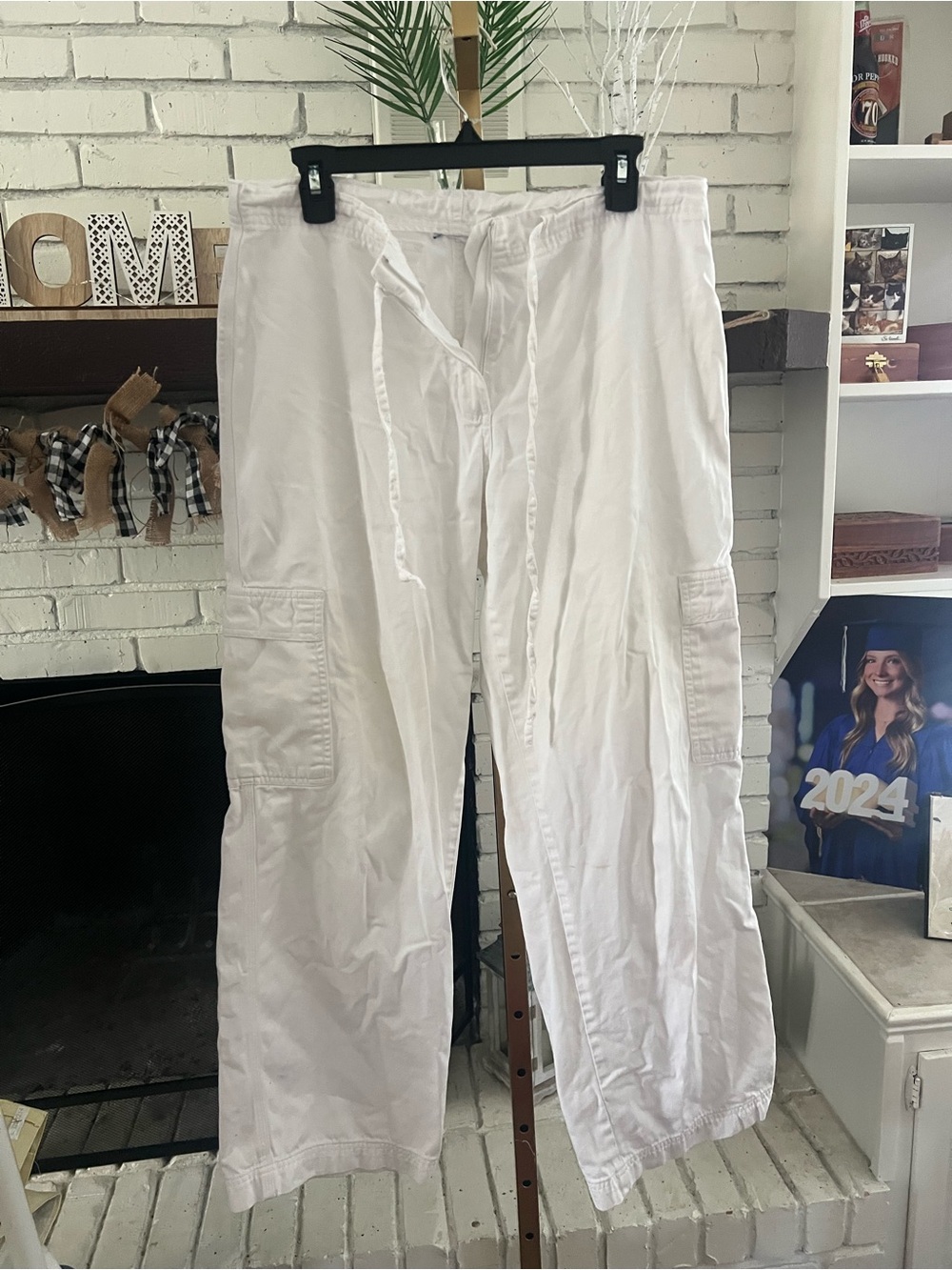 Source Unknown White Wide-Leg Cargo Pants